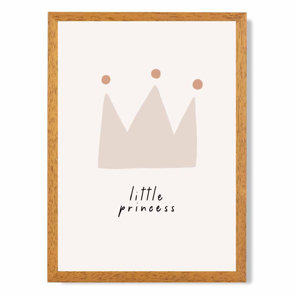 Cute Neutral Beige Little Princess Nursery Print | Wall Art Plaza