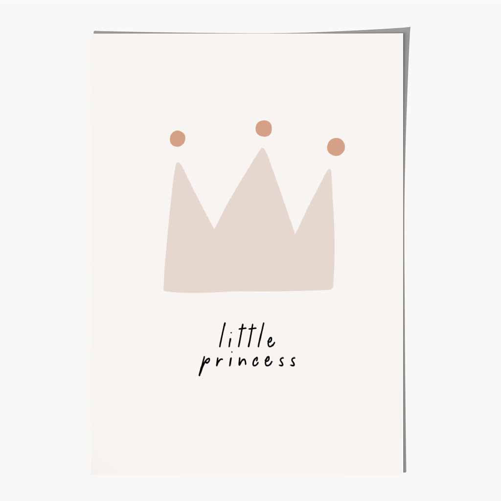 Cute Neutral Beige Little Princess Nursery Print | Wall Art Plaza