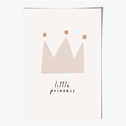 Cute Neutral Beige Little Princess Nursery Print | Wall Art Plaza