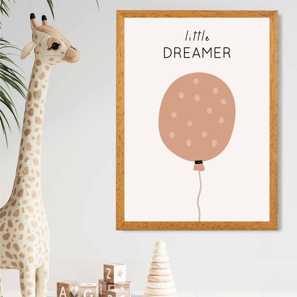 Boho Neutral Beige Little Dreamer Nursery Print | Wall Art Plaza