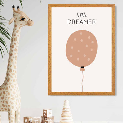 Boho Neutral Beige Little Dreamer Nursery Print | Wall Art Plaza