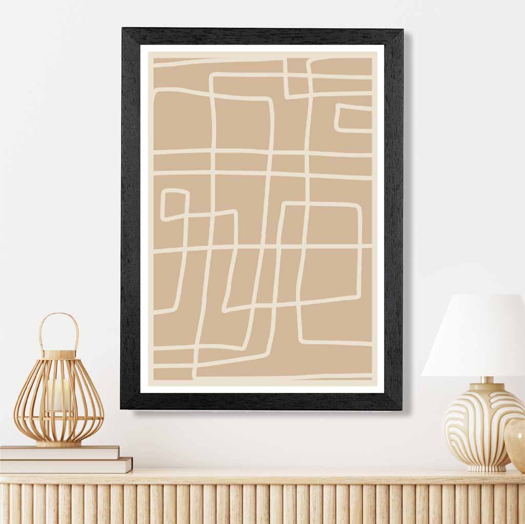 Abstract Beige, Cream Doodles Art Print | Wall Art Plaza