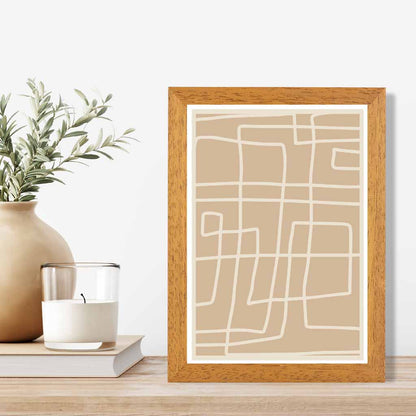 Abstract Beige, Cream Doodles Art Print | Wall Art Plaza