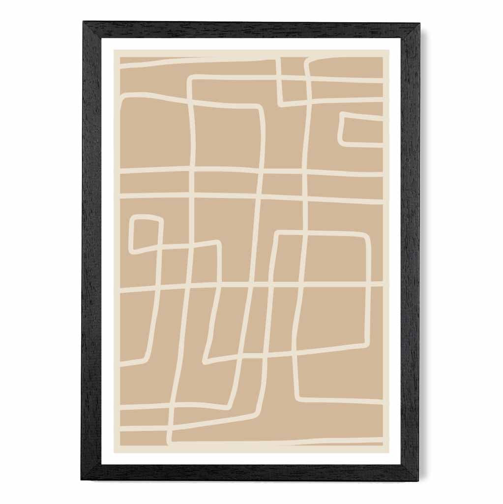 Abstract Beige, Cream Doodles Art Print | Wall Art Plaza