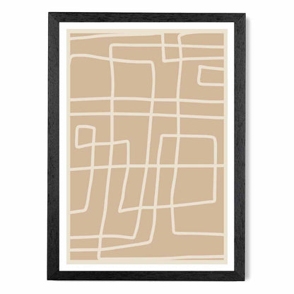 Abstract Beige, Cream Doodles Art Print | Wall Art Plaza