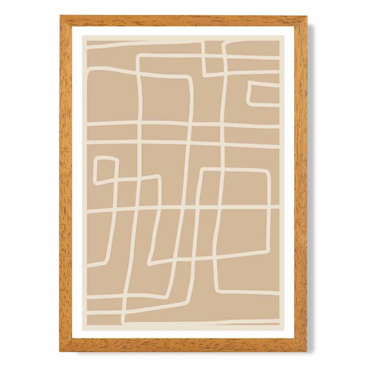 Abstract Beige, Cream Doodles Art Print | Wall Art Plaza