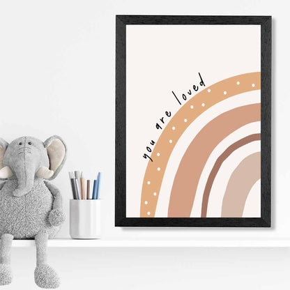 Boho Neutral Beige You are Loved Nursery Print | Wall Art Plaza