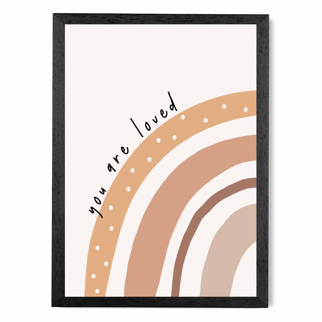 Boho Neutral Beige You are Loved Nursery Print | Wall Art Plaza