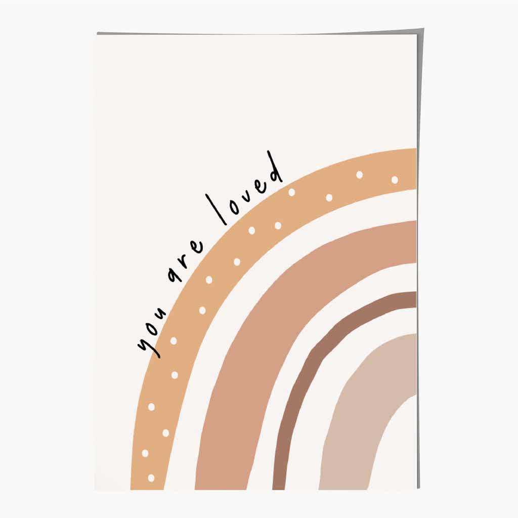 Boho Neutral Beige You are Loved Nursery Print | Wall Art Plaza