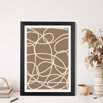 Abstract Brown, Cream Doodles Art Print | Wall Art Plaza