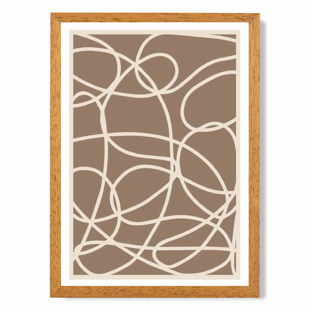 Abstract Brown, Cream Doodles Art Print | Wall Art Plaza