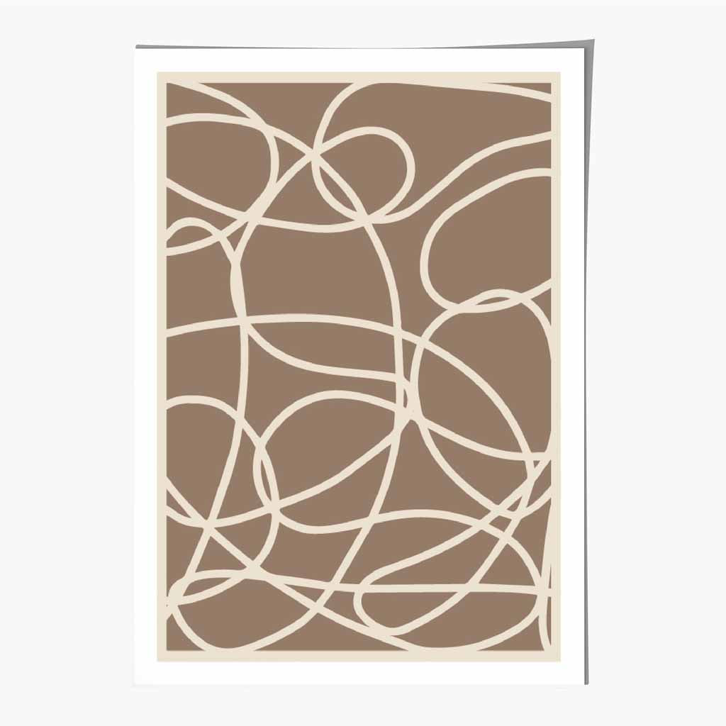 Abstract Brown, Cream Doodles Art Print | Wall Art Plaza