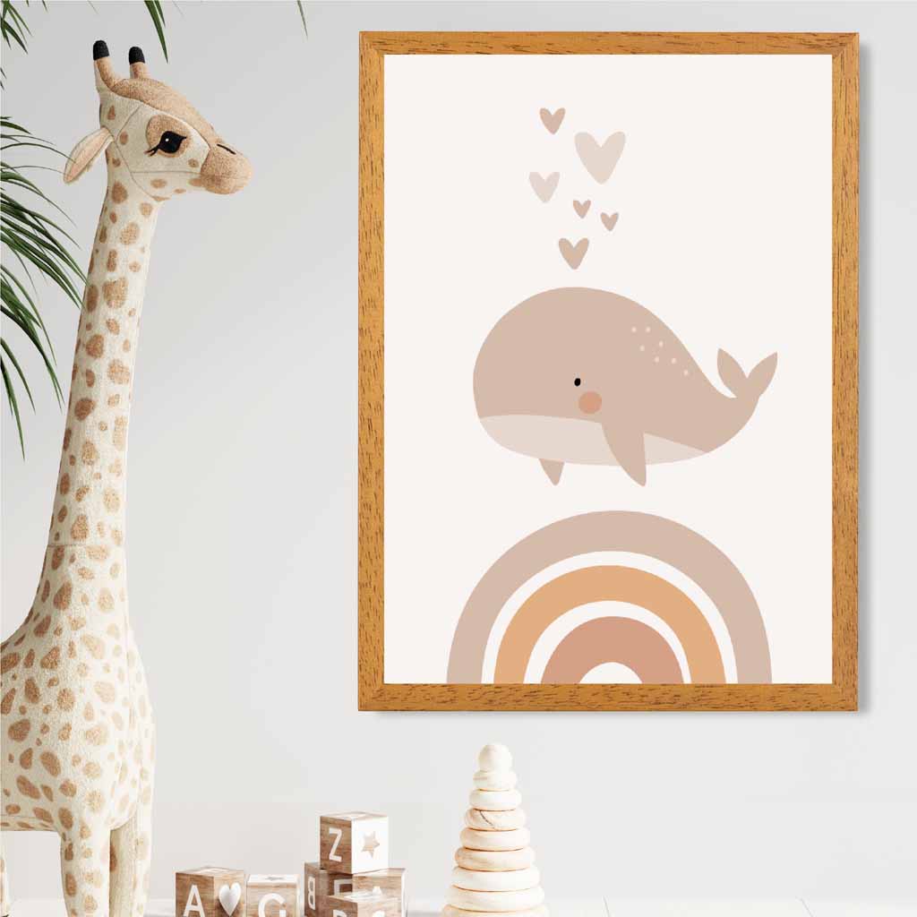 Cute Neutral Beige Mountains Nursery Print | Wall Art Plaza