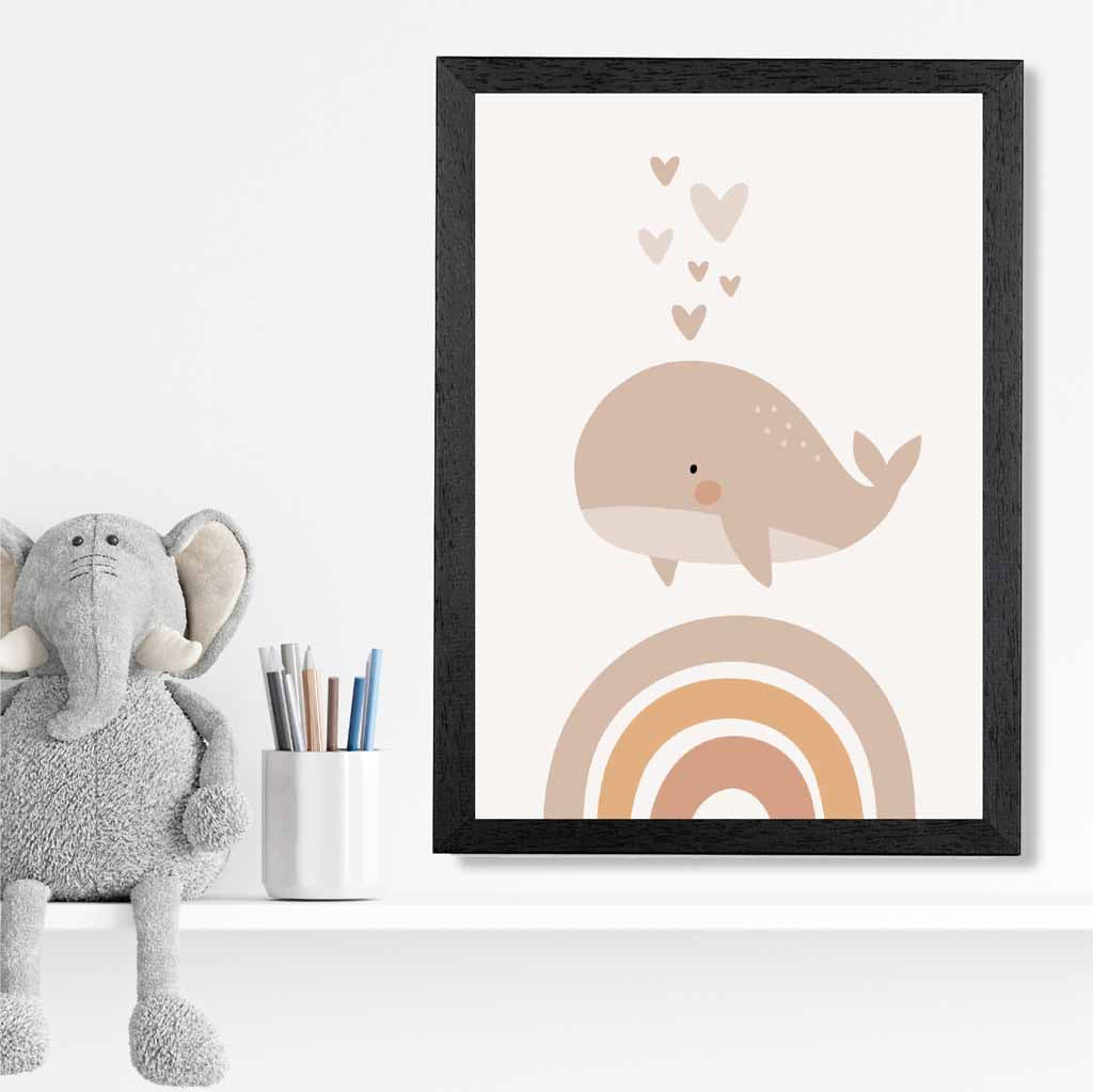 Cute Neutral Beige Mountains Nursery Print | Wall Art Plaza