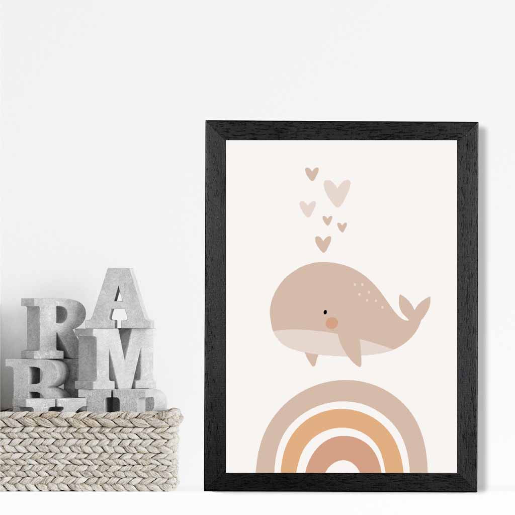 Cute Neutral Beige Mountains Nursery Print | Wall Art Plaza