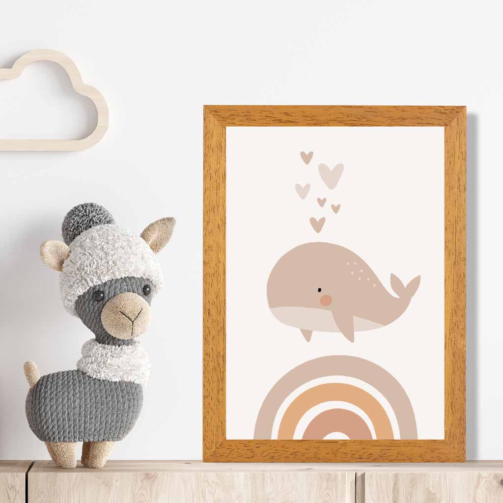 Cute Neutral Beige Mountains Nursery Print | Wall Art Plaza