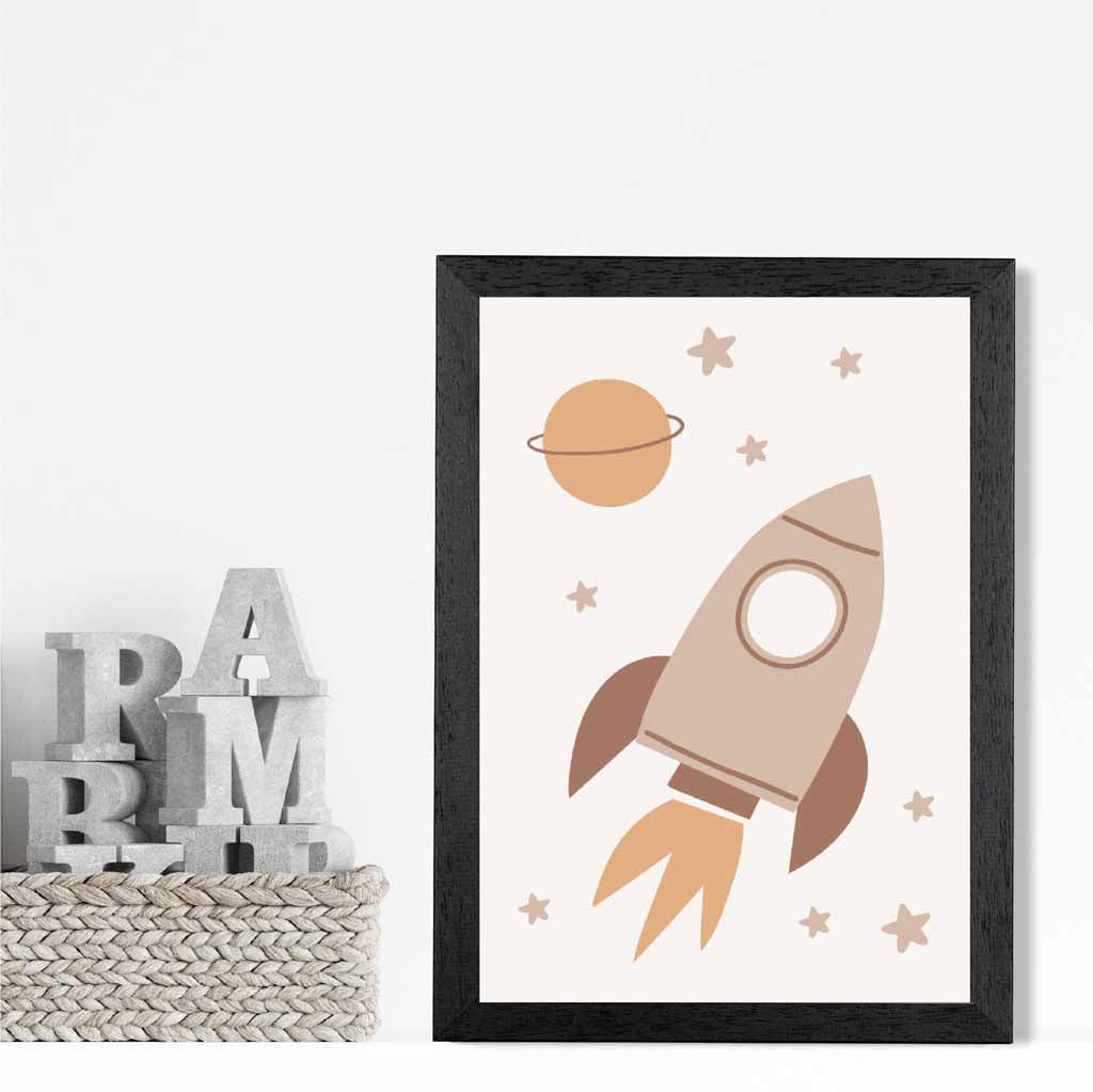 Cute Neutral Beige Landscape Nursery Print | Wall Art Plaza