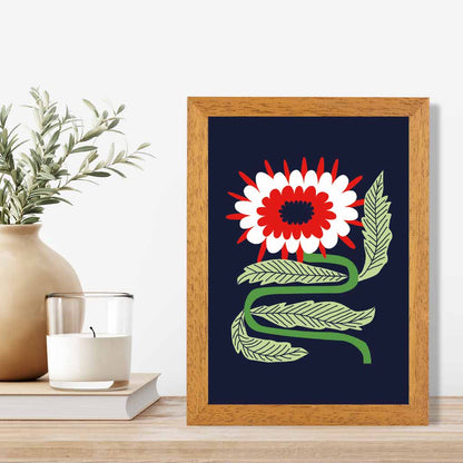 Abstract Modern Black, Green Flower  Art Poster | Wall Art Plaza