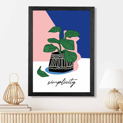 Modern Floral Pink, Blue Simplicity  Art Print | Wall Art Plaza