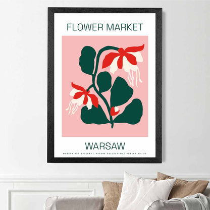 Flower Market Pink, Green Warsaw  Art Print | Wall Art Plaza