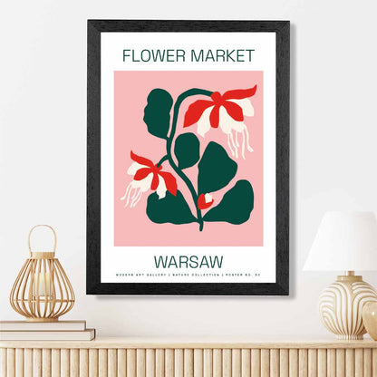 Flower Market Pink, Green Warsaw  Art Print | Wall Art Plaza