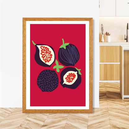 Modern Red, Purple Figs Kitchen Art Print | Wall Art Plaza