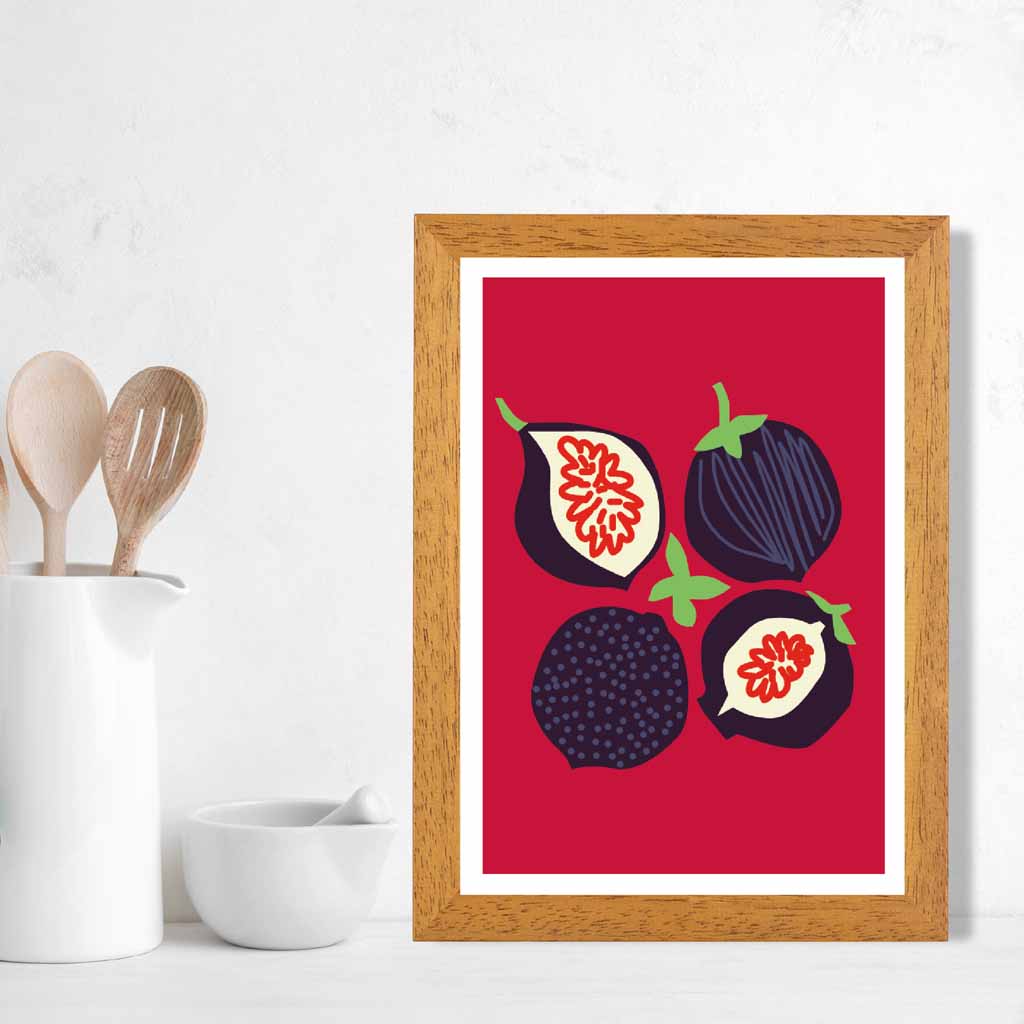 Modern Red, Purple Figs Kitchen Art Print | Wall Art Plaza
