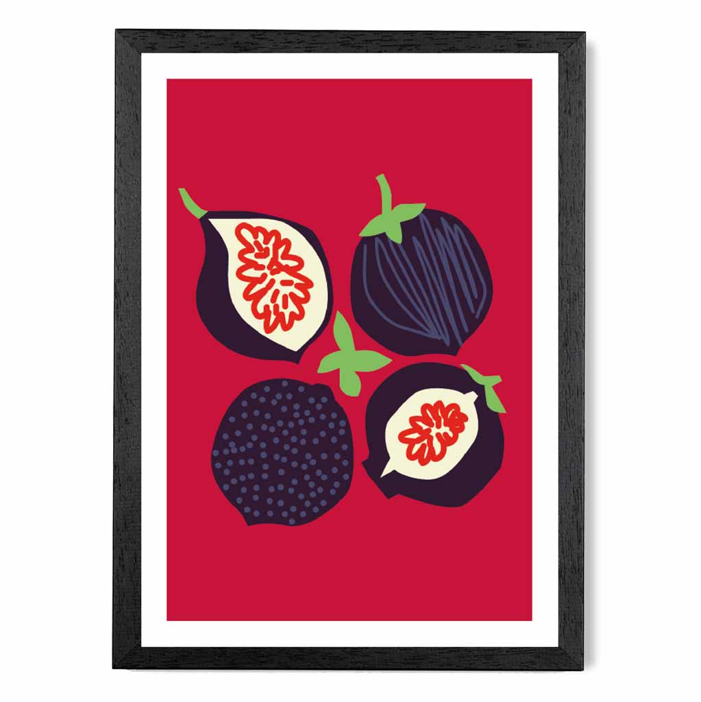 Modern Red, Purple Figs Kitchen Art Print | Wall Art Plaza