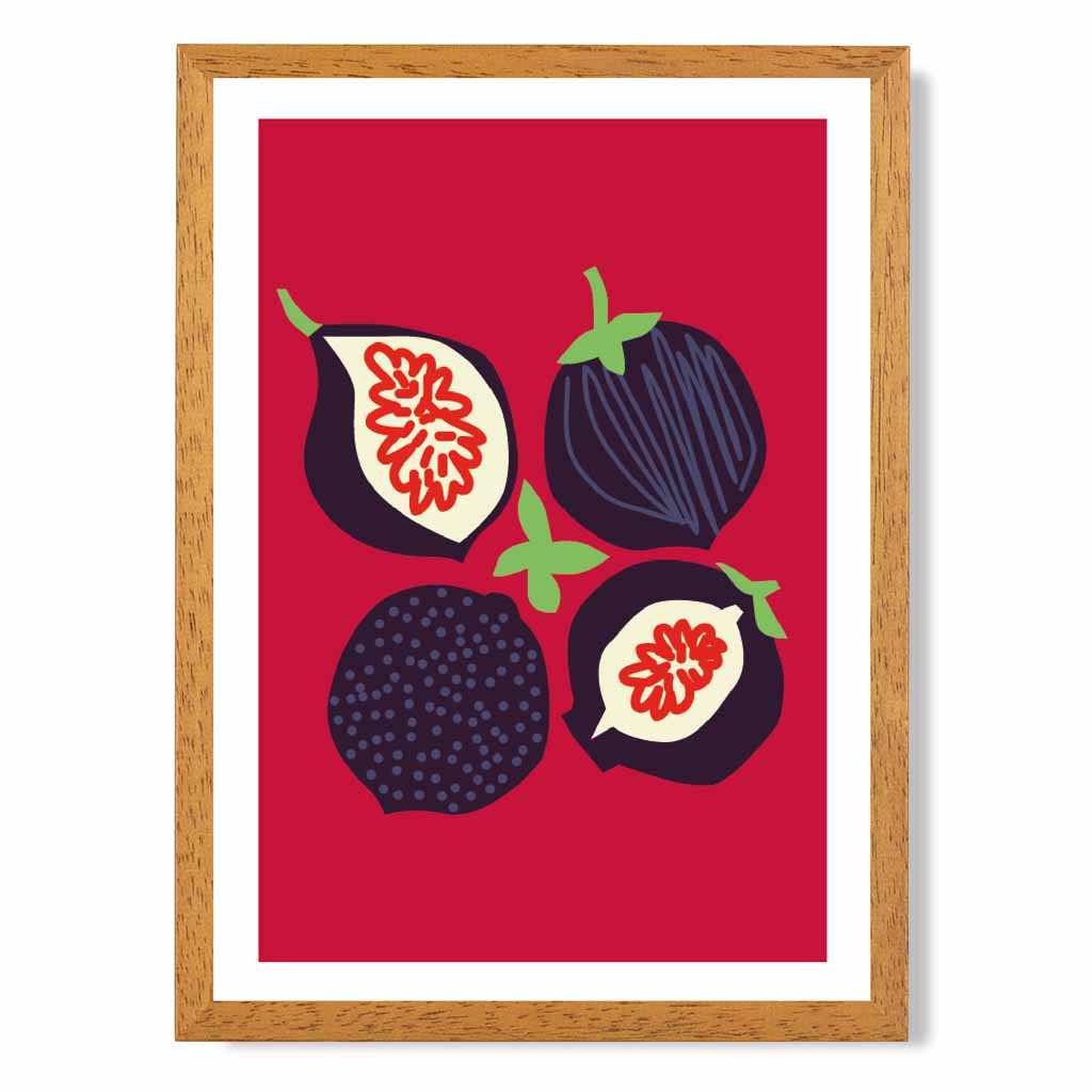 Modern Red, Purple Figs Kitchen Art Print | Wall Art Plaza
