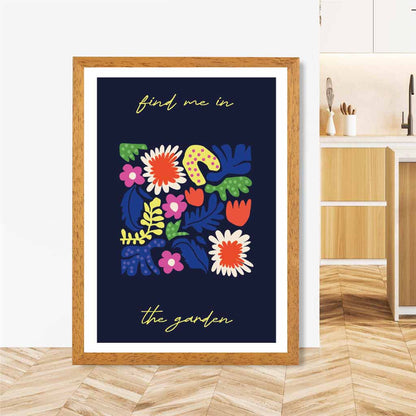 Modern Abstract Black, Colourful Garden Quote  Art Print | Wall Art Plaza