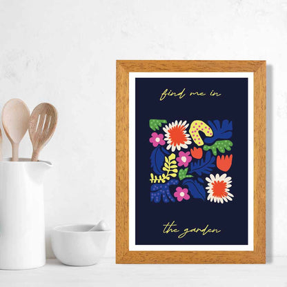 Modern Abstract Black, Colourful Garden Quote  Art Print | Wall Art Plaza