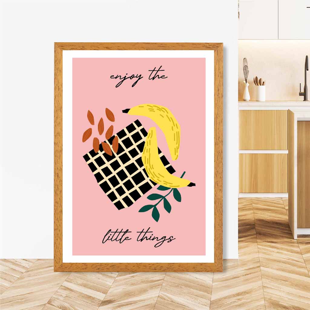 Modern Abstract Pink, Colourful Kitcehn Quote  Art Print | Wall Art Plaza