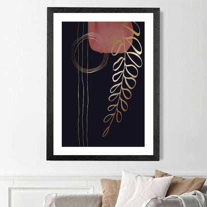 Modern Abstract Black, Pink Floral Art Print | Wall Art Plaza