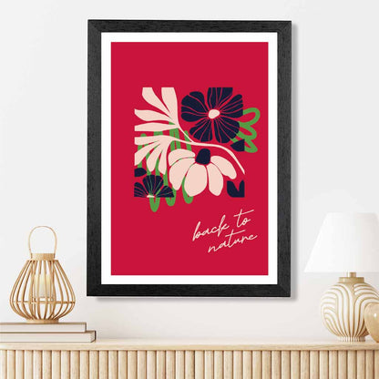 Modern Minimal Red, Black Flowers quote  Art Poster | Wall Art Plaza