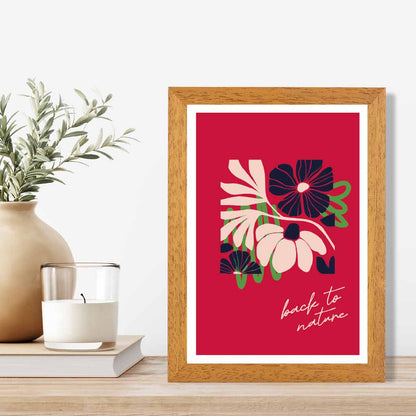 Modern Minimal Red, Black Flowers quote  Art Poster | Wall Art Plaza