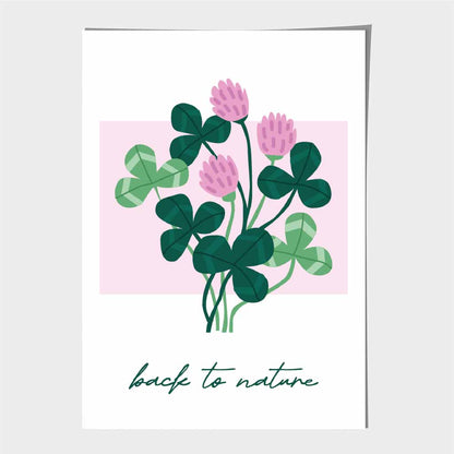 Modern Lilac, Green Lucky Clover  Art Print | Wall Art Plaza