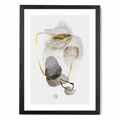 Abstract Neutral, Grey Painted Shapes No 1 Art Print | Wall Art Plaza