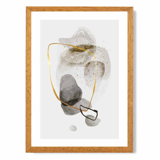 Abstract Neutral, Grey Painted Shapes No 1 Art Print | Wall Art Plaza