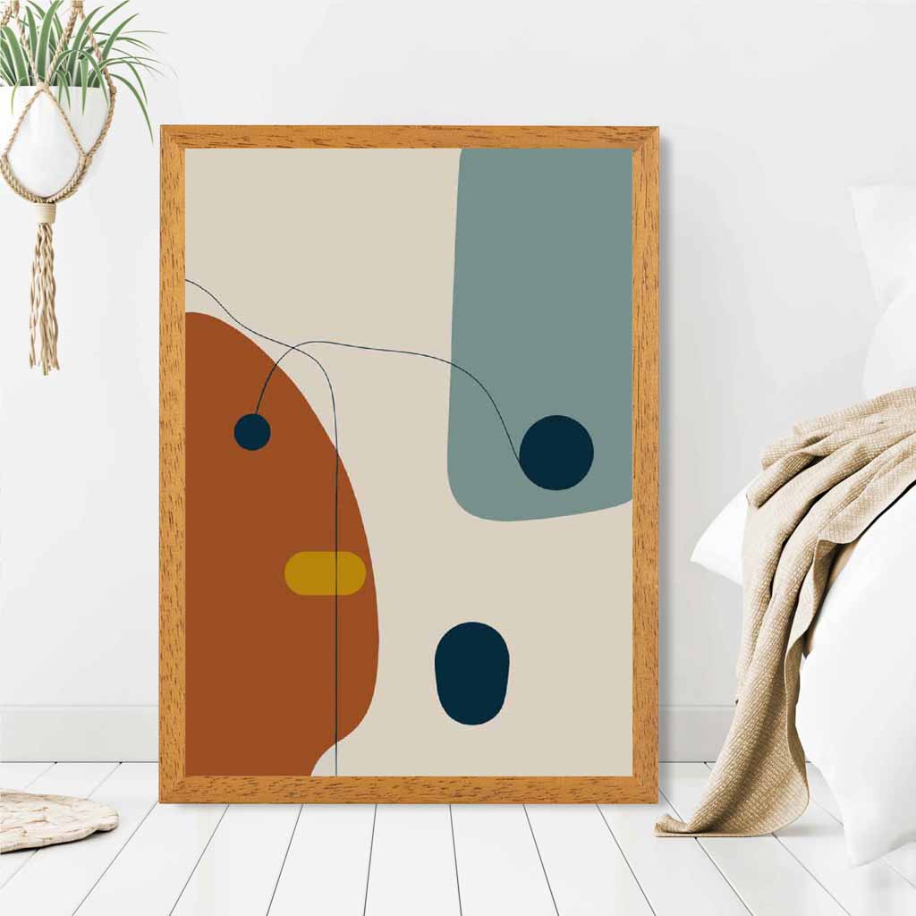 Modern Abstract Beige, Orange Autumn Shapes No 5 Art Poster | Wall Art Plaza UK