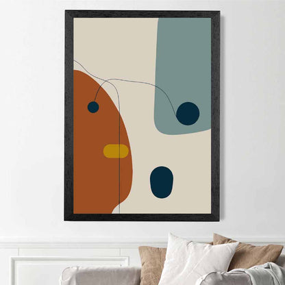 Modern Abstract Beige, Orange Autumn Shapes No 5 Art Poster | Wall Art Plaza UK