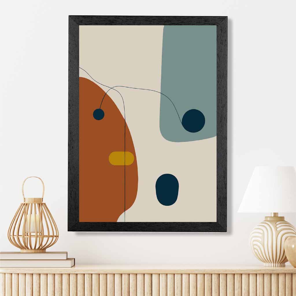 Modern Abstract Beige, Orange Autumn Shapes No 5 Art Poster | Wall Art Plaza UK