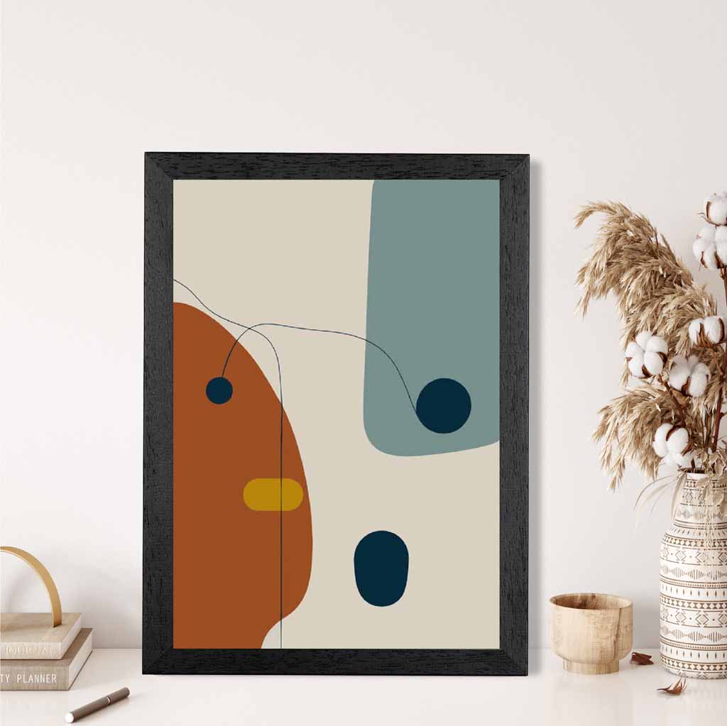 Modern Abstract Beige, Orange Autumn Shapes No 5 Art Poster | Wall Art Plaza UK