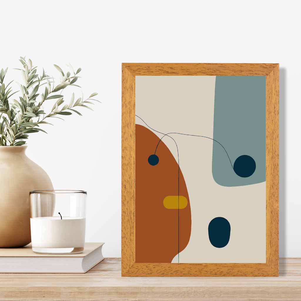 Modern Abstract Beige, Orange Autumn Shapes No 5 Art Poster | Wall Art Plaza UK