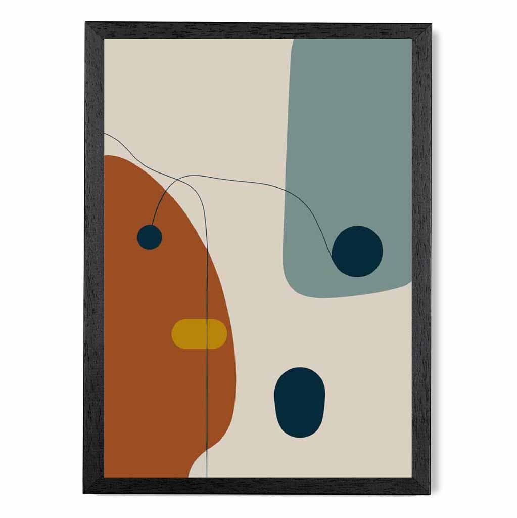 Modern Abstract Beige, Orange Autumn Shapes No 5 Art Poster | Wall Art Plaza UK