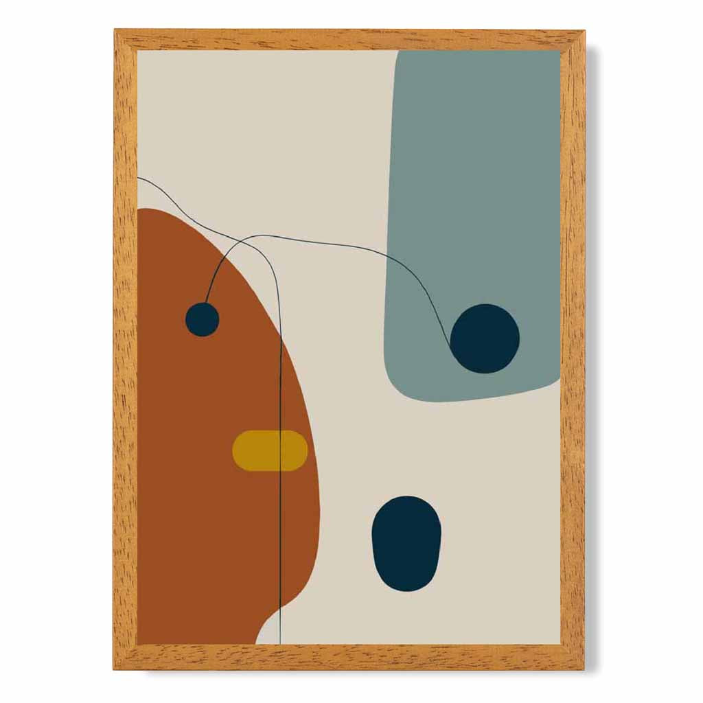 Modern Abstract Beige, Orange Autumn Shapes No 5 Art Poster | Wall Art Plaza UK