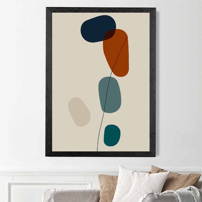 Modern Abstract Beige, Colourful Autumn Shapes No 7 Art Poster | Wall Art Plaza UK