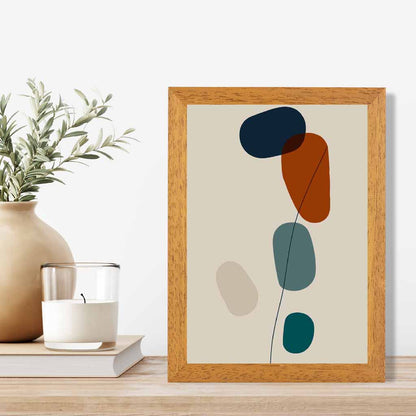 Modern Abstract Beige, Colourful Autumn Shapes No 7 Art Poster | Wall Art Plaza UK