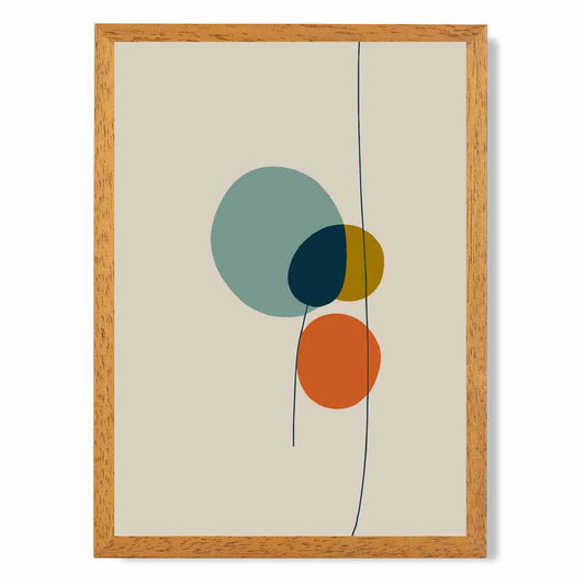 Modern Abstract Beige, Orange Autumn Shapes No 9 Art Print | Wall Art Plaza UK