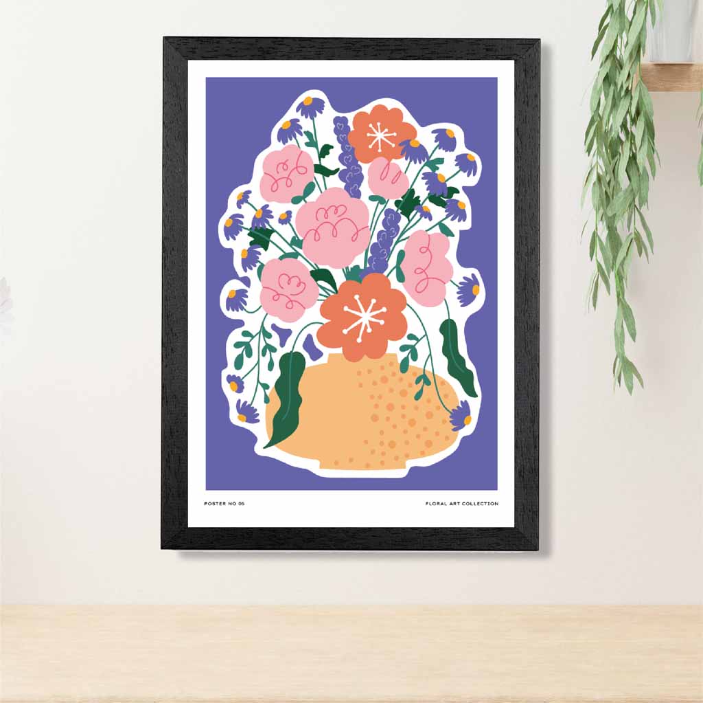 Boho Modern Purple, Colourful Floral Art Art Print | Wall Art Plaza UK