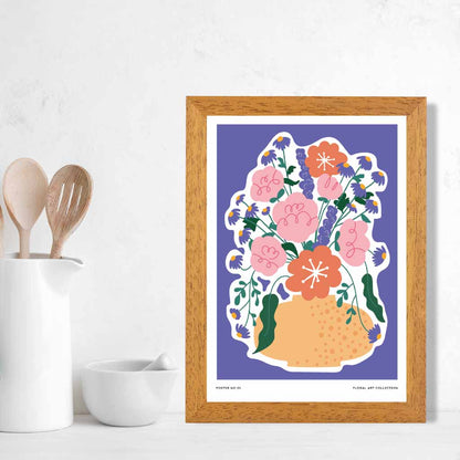 Boho Modern Purple, Colourful Floral Art Art Print | Wall Art Plaza UK